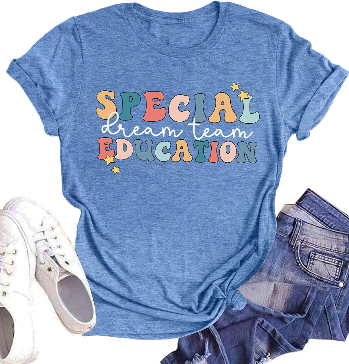 Special Education Teacher Shirts for Women SPED Teachers Graphic T-Shirts Teaching Life Gift Short Sleeve Tee Tops
