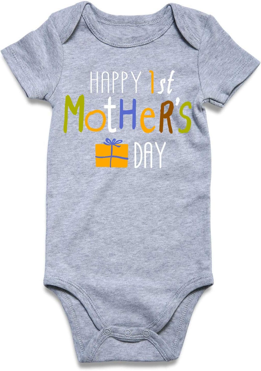 UNICOMIDEA Baby Boys Girls Romper Letter Printed Newborn Outfit Short Sleeve Bodysuits 0-12 Months