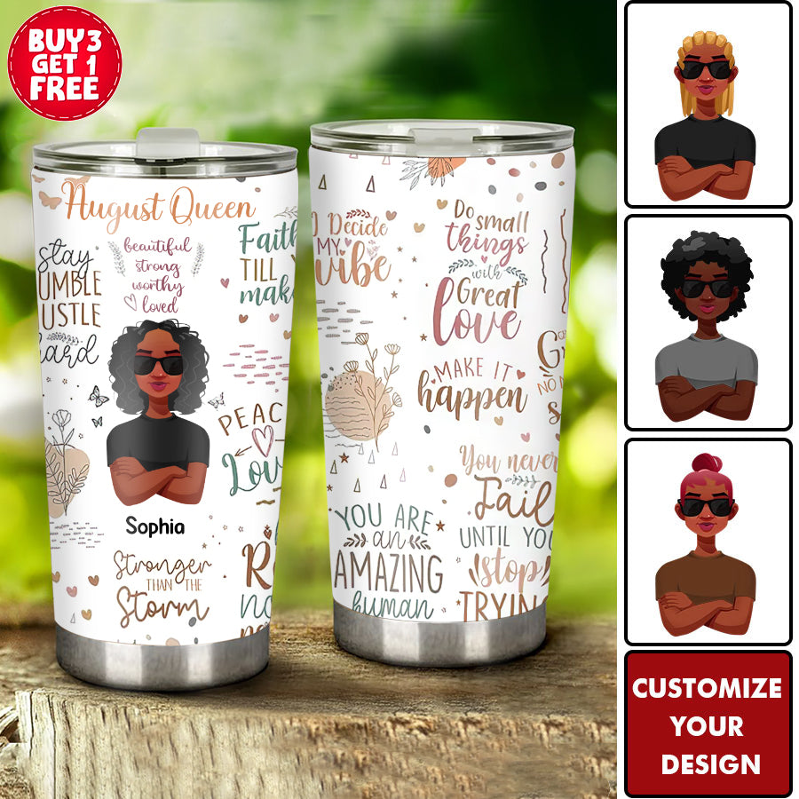 Personalized Tumblers, Birthday Tumbler, Birthdays In August, August Birthday Gifts For Her