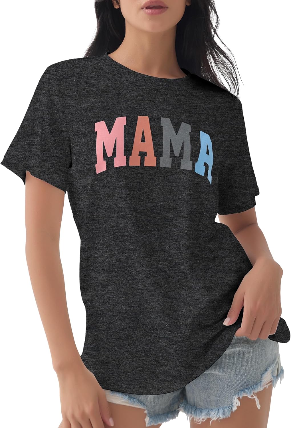 GGOV Mama Shirt Mom Letter Print Tops Mother&#39;s Day Shirts Gift Casual Tee Loose Fit Short Sleeve T Shirts