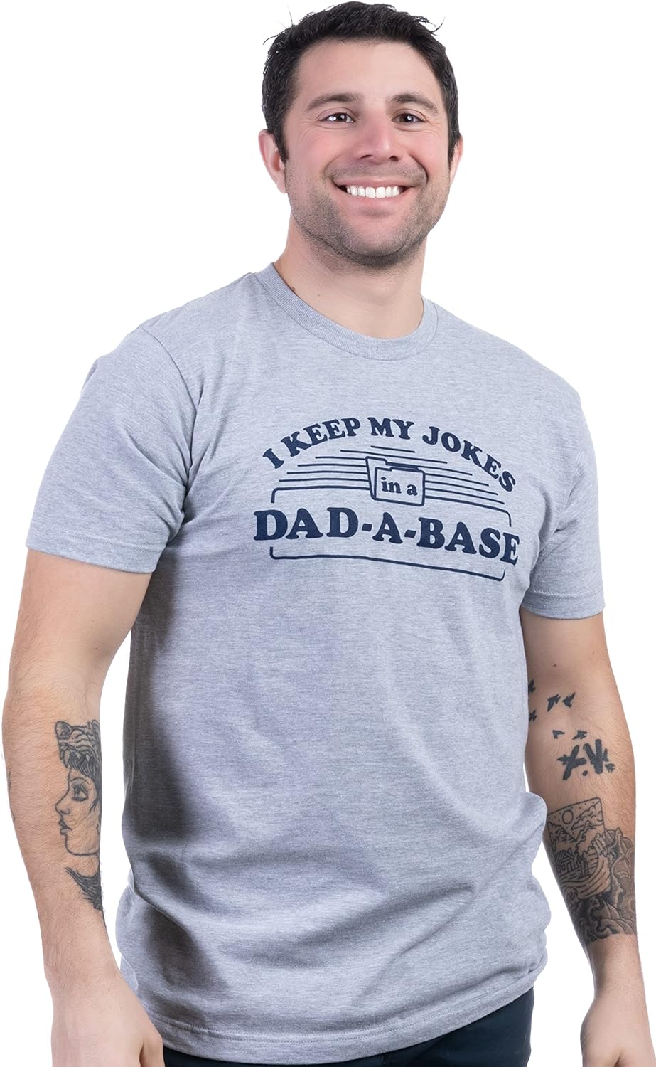 I Keep My Dad Jokes in a Dad-A-Base | Funny Father Tee, Grandpa ShirtDaddy Father&#39;s Day Pun Humor