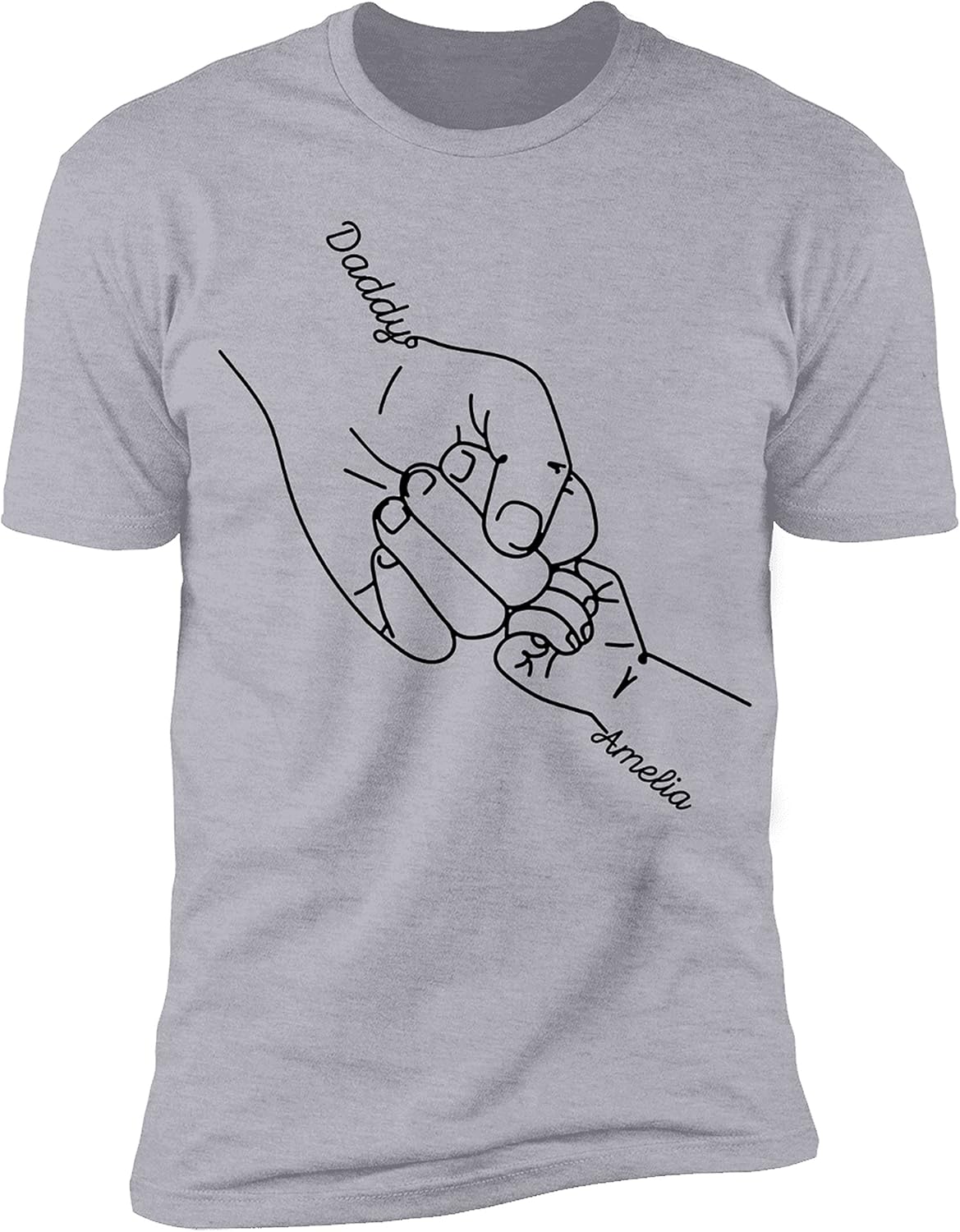 NAZENTI Personalized Fathers Day T-Shirt, Dad Papa Fist Bump Flag Shirt, Grandpa Papa Shirt, Gifts for Fathers Day