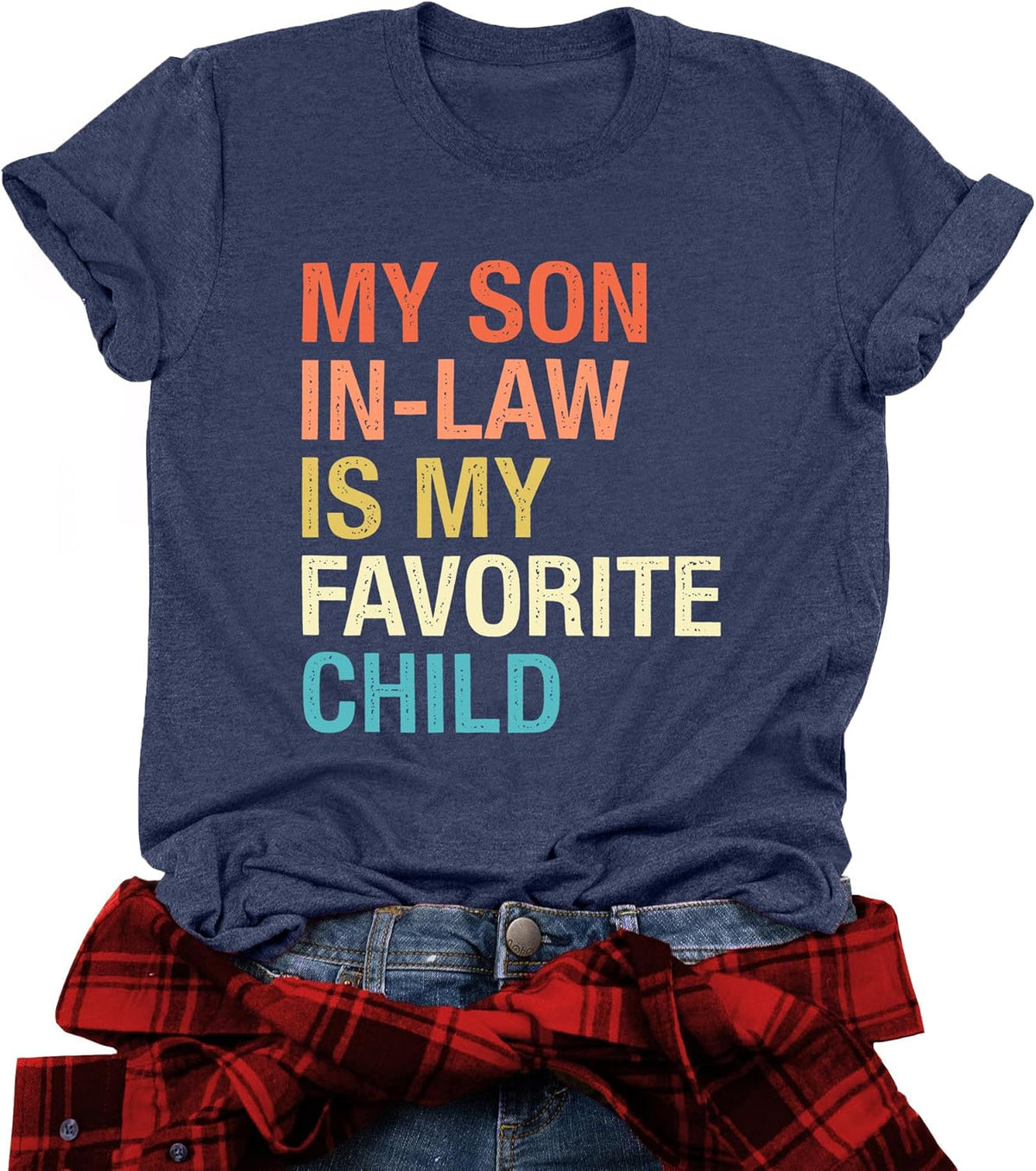 Mama Shirts Women My Son in Law is My Favorite Child Shirt Mother&#39;s Day T Shirts Gift Mom Short Sleeve Tops
