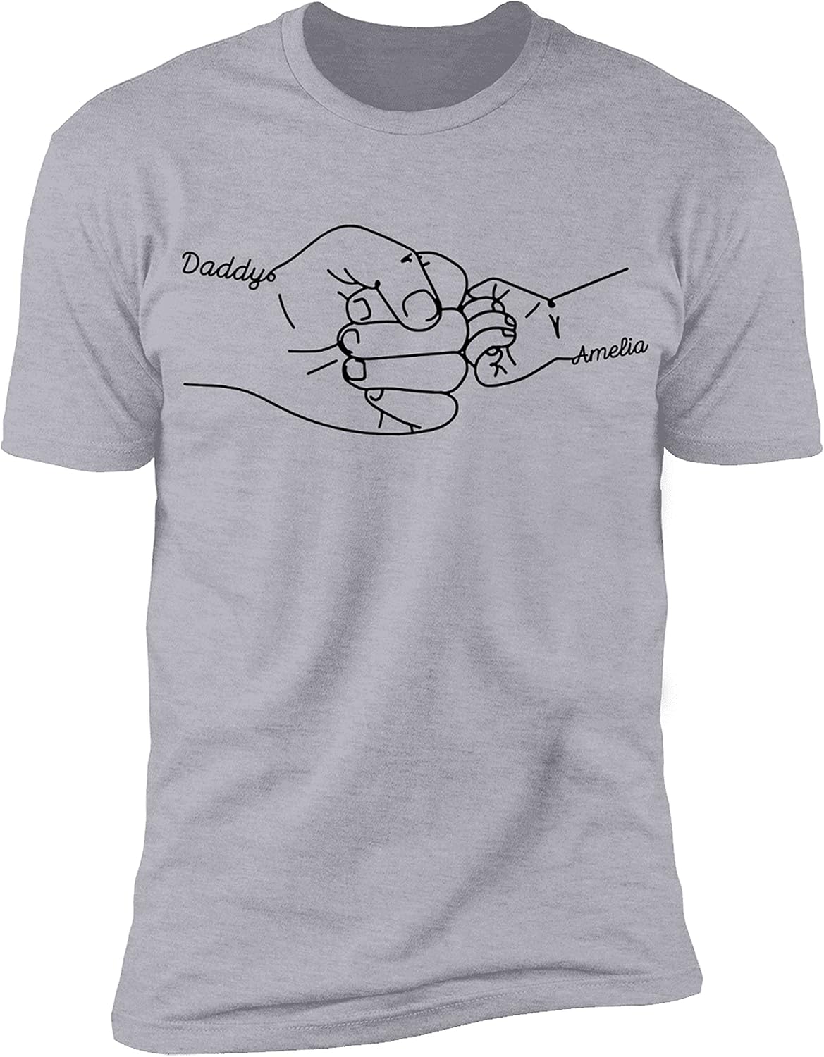 NAZENTI Personalized Fathers Day T-Shirt, Dad Papa Fist Bump Flag Shirt, Grandpa Papa Shirt, Gifts for Fathers Day