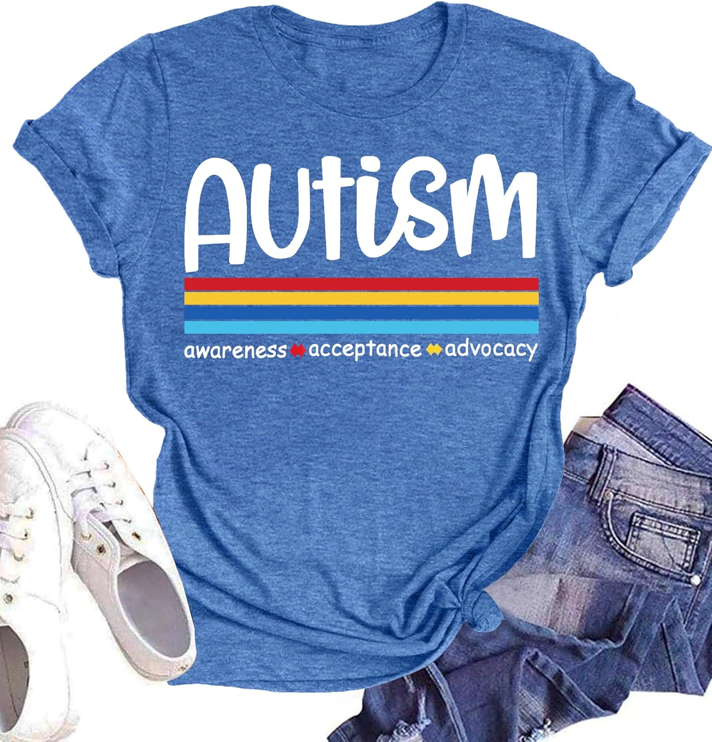 Autism Awareness Shirt Womens Autism Acceptance Shirt Be Kind Inspirational Shirt Autism Support Gift Tee Tops