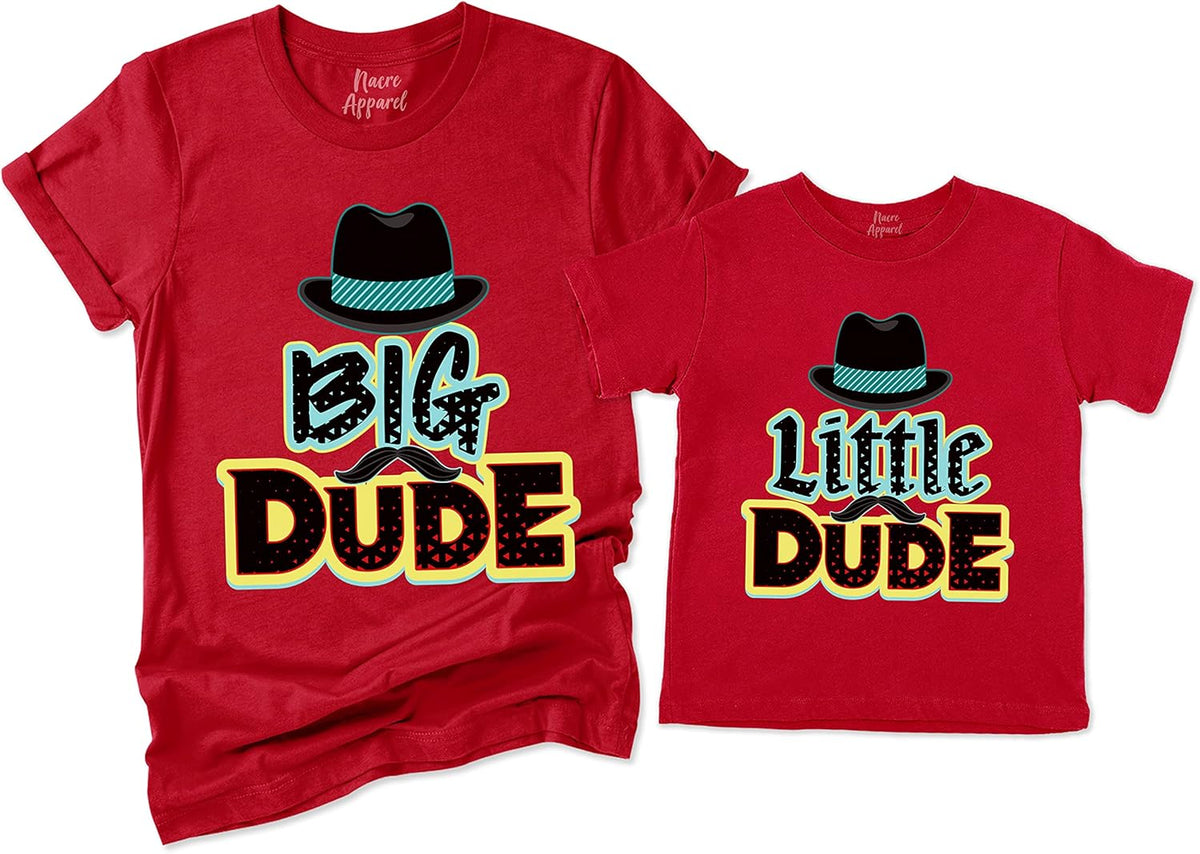 NACRE APPAREL Big Dude Little Dude Matching Dad and Me Best Friend Father&#39;s Day Father and Son