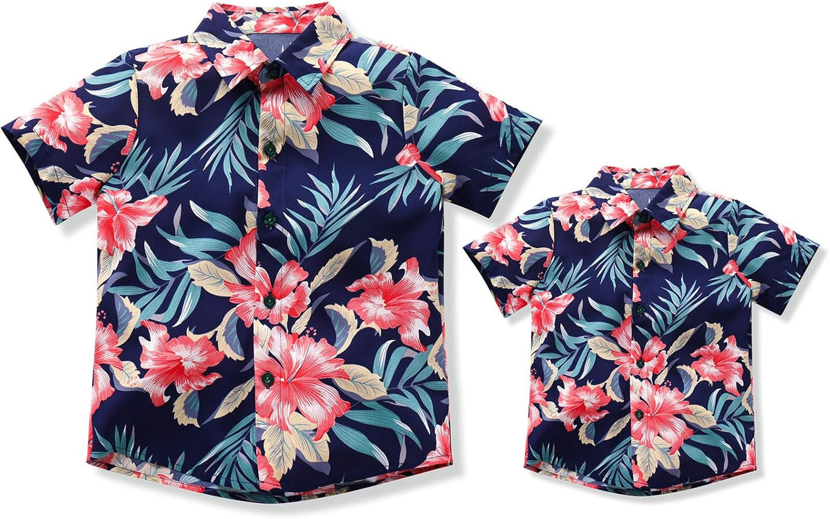 Daddy and Me Matching Outfits Hawaiian Father and Son Matching Shirts for Family Photoshoot Summer Men Boys Father&#39;s Day Tops
