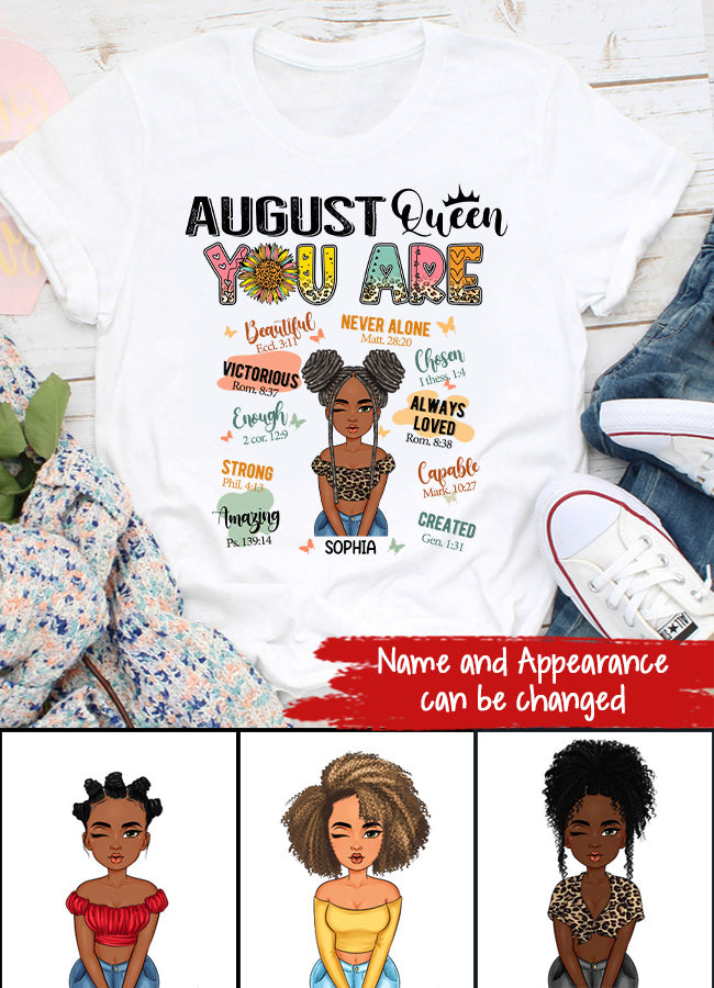 August Birthday Shirt, Custom Birthday Shirt, Queens Are Born In August, August Birthday Shirts For Woman, August Birthday Gifts