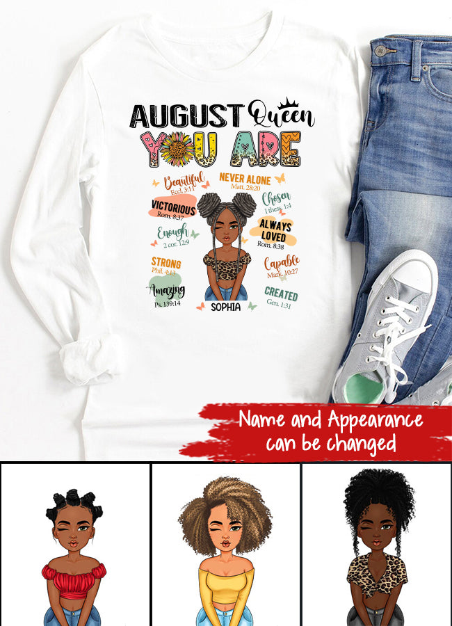 August Birthday Shirt, Custom Birthday Shirt, Queens Are Born In August, August Birthday Shirts For Woman, August Birthday Gifts