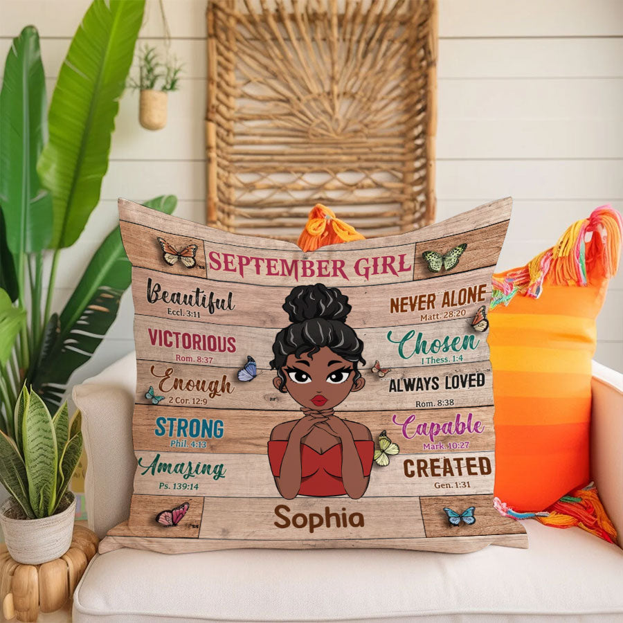 Personalized Pillow - Custom Birthday Gifts For September Girls, September Pillow, September Girl Birthday Gift