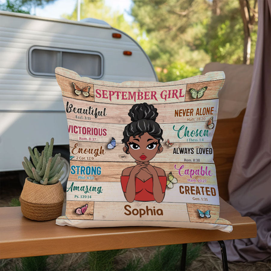Personalized Pillow - Custom Birthday Gifts For September Girls, September Pillow, September Girl Birthday Gift