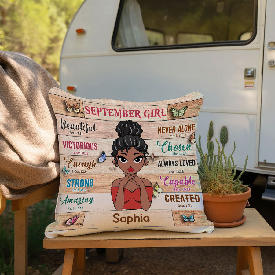 Personalized Pillow - Custom Birthday Gifts For September Girls, September Pillow, September Girl Birthday Gift