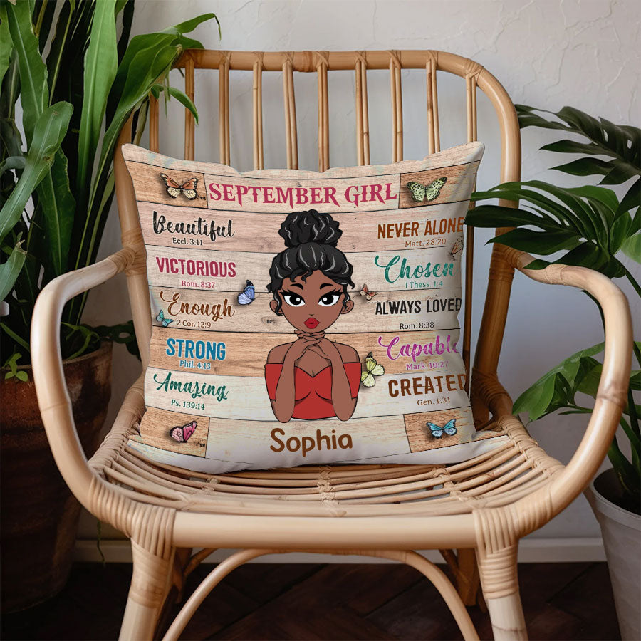 Personalized Pillow - Custom Birthday Gifts For September Girls, September Pillow, September Girl Birthday Gift