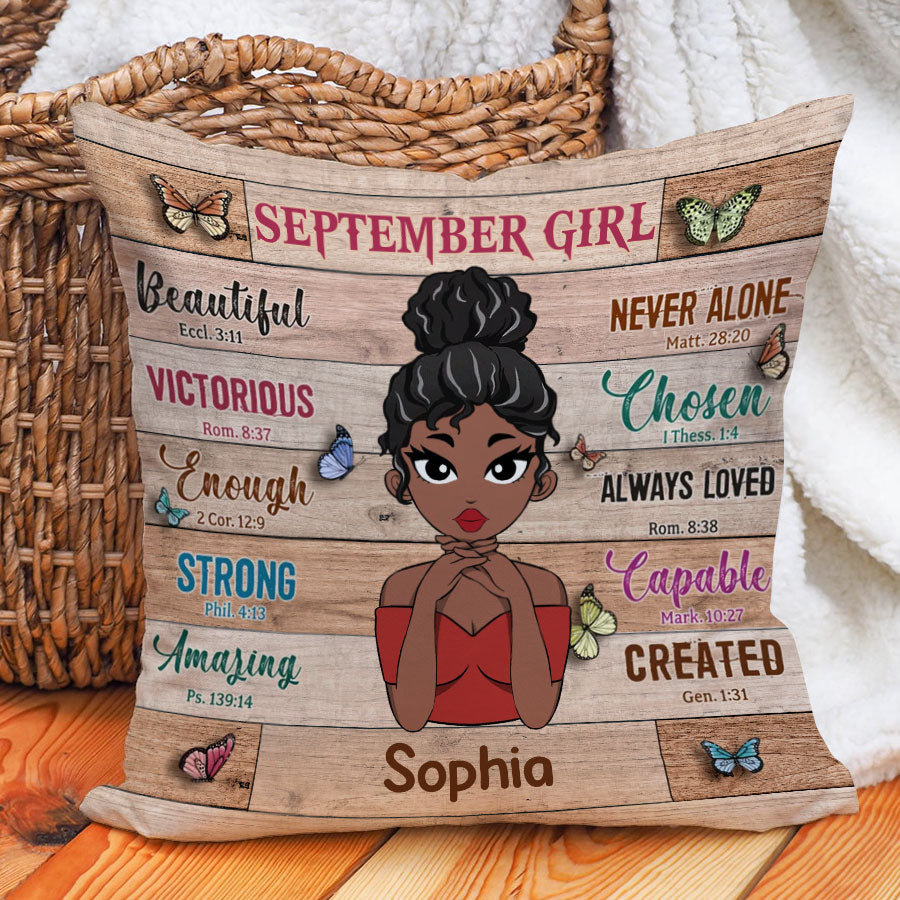 Personalized Pillow - Custom Birthday Gifts For September Girls, September Pillow, September Girl Birthday Gift