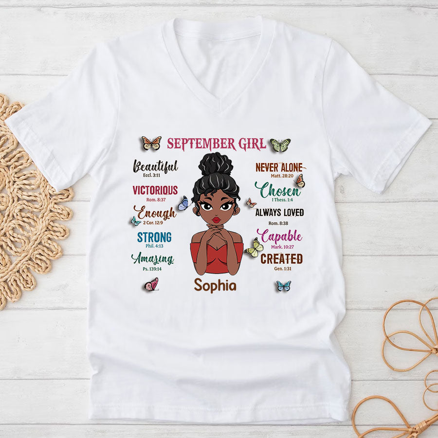 September Birthday Shirt, Custom Birthday Shirt, Queens Are Born In September Birthday Shirts For Woman