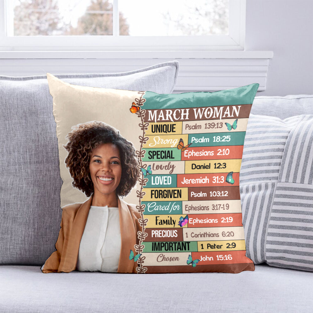 Personalized Photo Pillow, March Birthday Gift Ideas