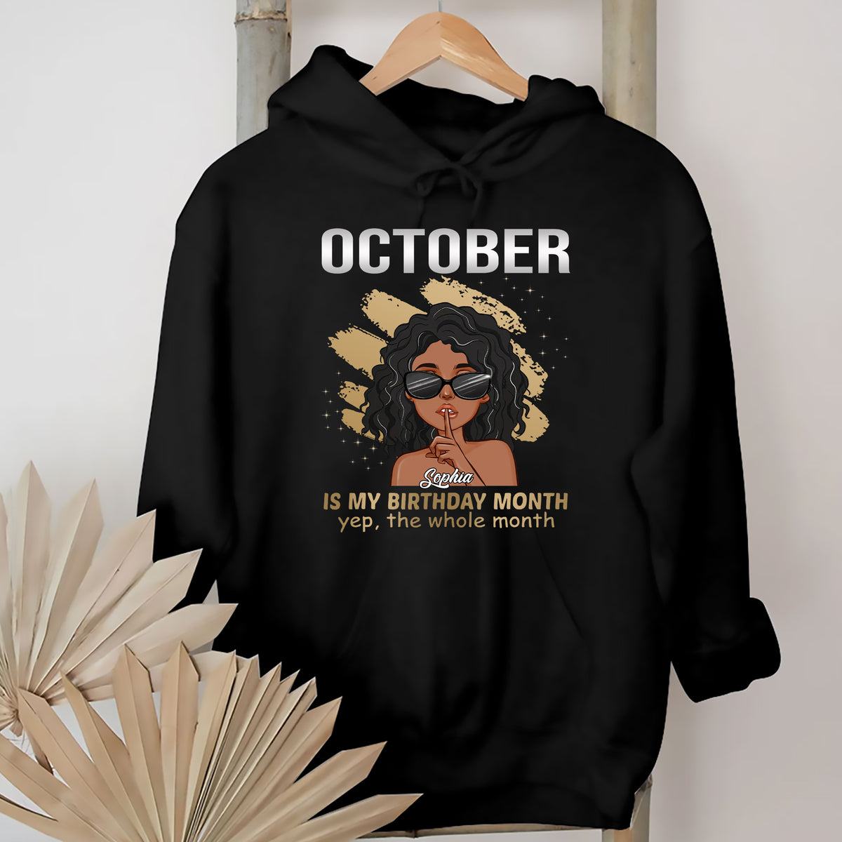 Custom October Birthday Shirt For Woman, Queens are Born In October Gifts, Melanin Afro Woman Shirt, Black Girl Tee, Afro Queen Gift-YPT-ALK