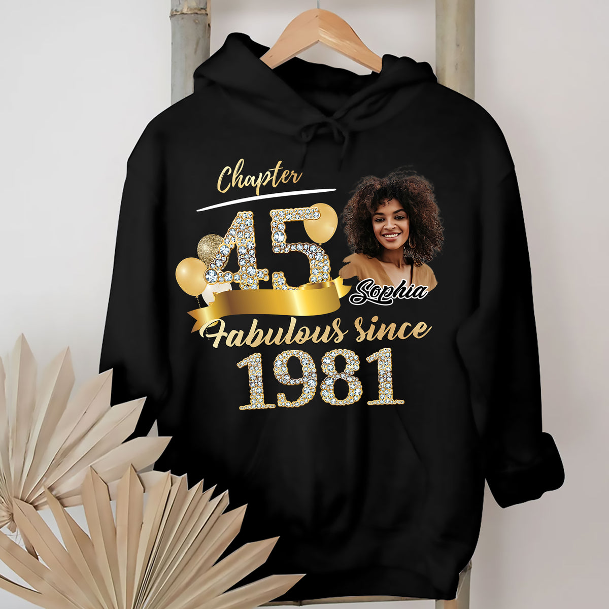 Custom Face Photo 45's Birthday Shirt, Fabulous Since 1981 45th Birthday Unique T Shirt For Woman, Custom Birthday Shirt, Her Gifts For 45 Years Old , Turning 45 Birthday Cotton Shirt-YPT-ALK