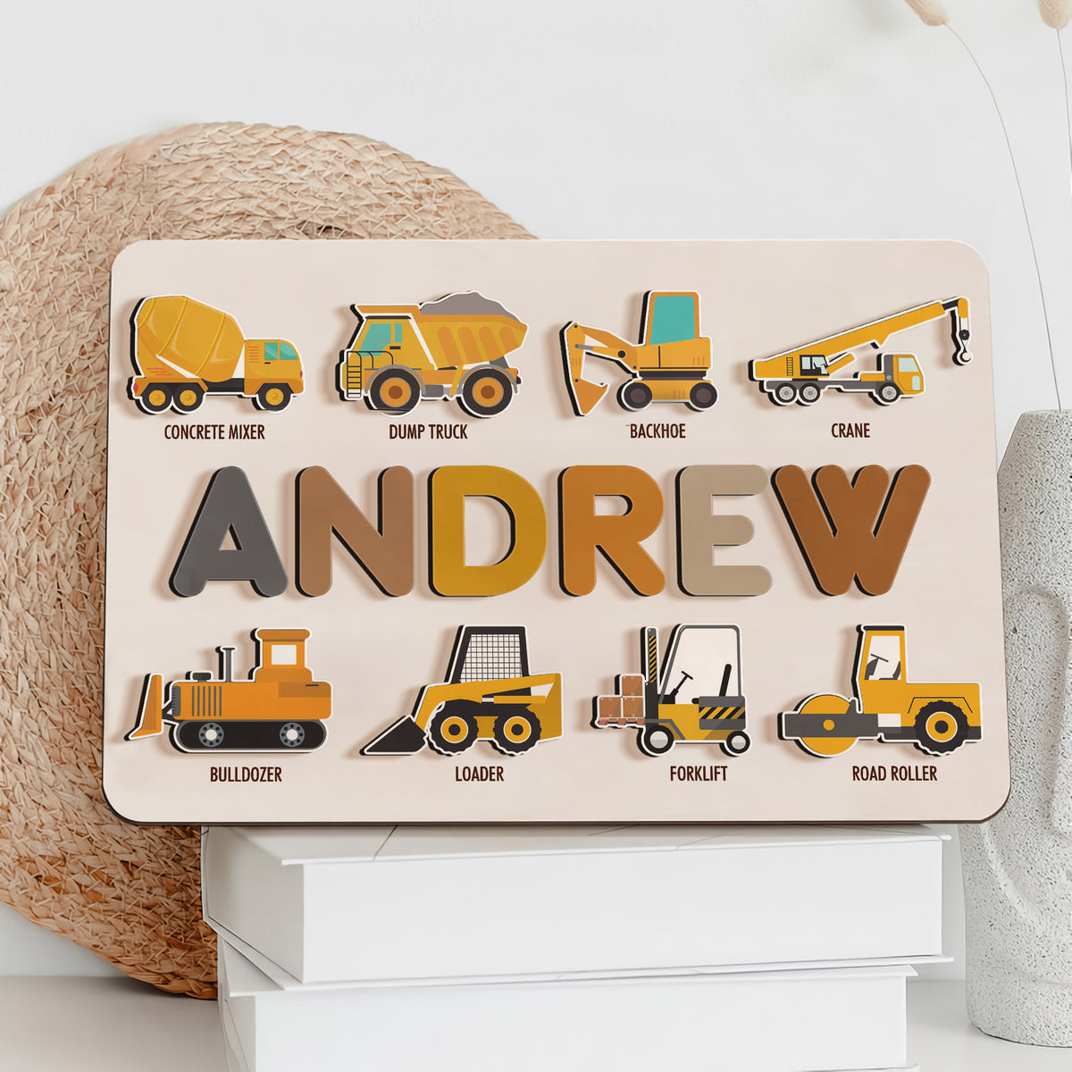 Personalized BusyBoard with Truck, Christmas Gifts For Kids, Custom Sensory Board for kids, Toys for kids, Montessori Board, Wooden Puzzle Board