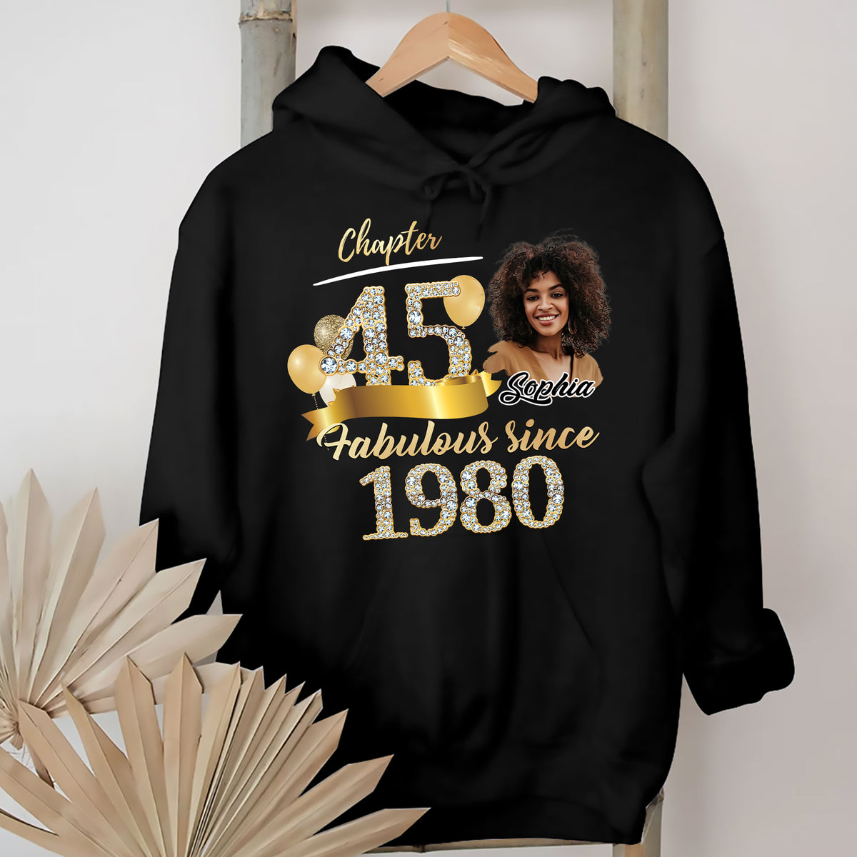 Custom Face Photo 45&#39;s Birthday Shirt, Fabulous Since 1980 45th Birthday Unique T Shirt For Woman, Custom Birthday Shirt, Her Gifts For 45 Years Old , Turning 45 Birthday Cotton Shirt-YPT-ALK