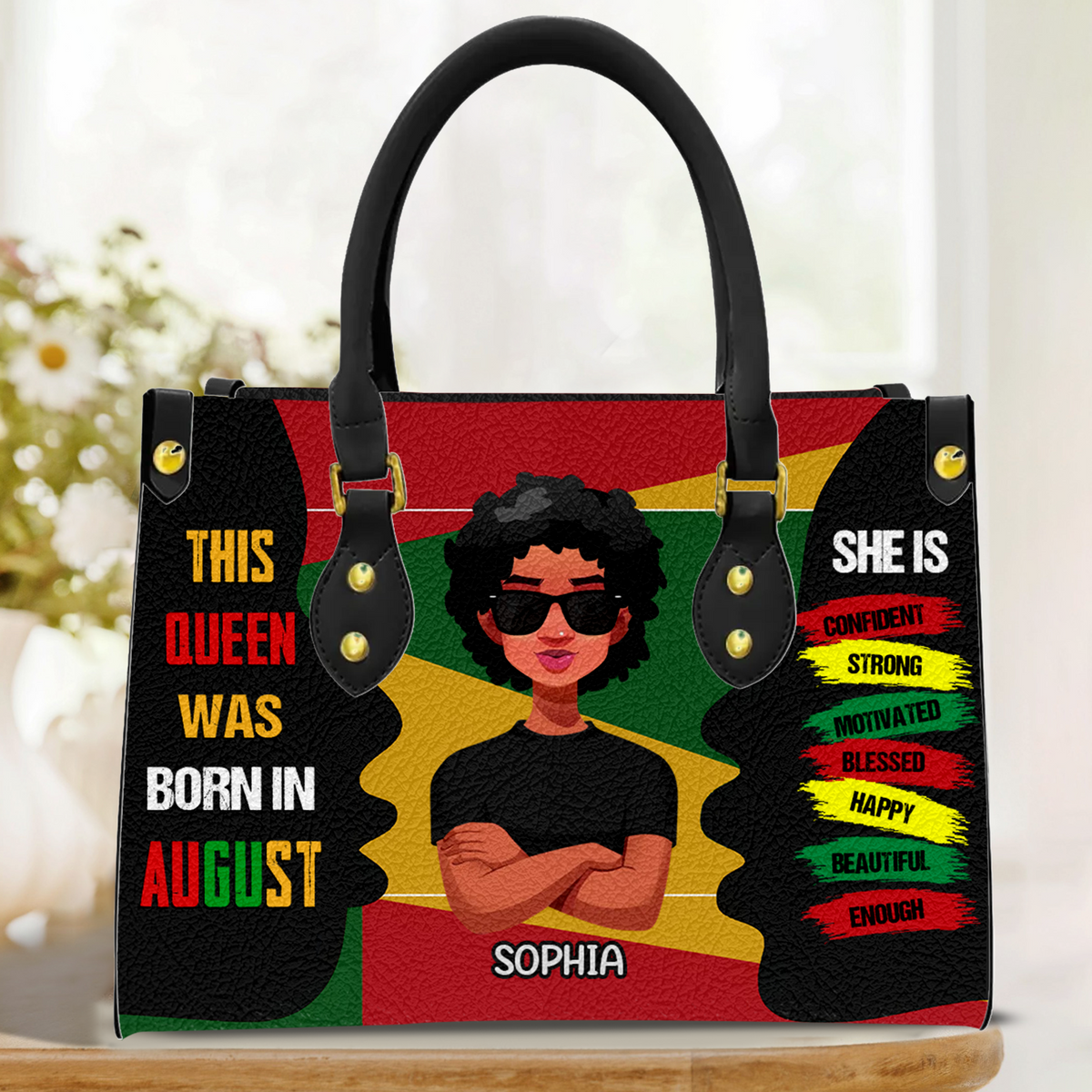 Personalized Leather Bag - August birthday gifts for August Queens, Queen Was Born In August