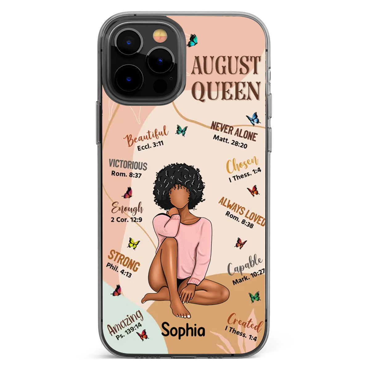 Personalized Clear Phone Case, Birthday Gift For August Queen, August Birthday Gifts, August Birthday Gift Idea For Her