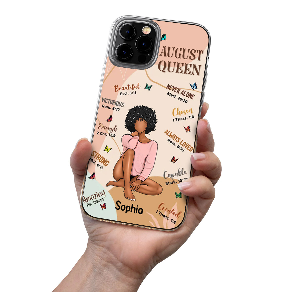 Personalized Clear Phone Case, Birthday Gift For August Queen, August Birthday Gifts, August Birthday Gift Idea For Her