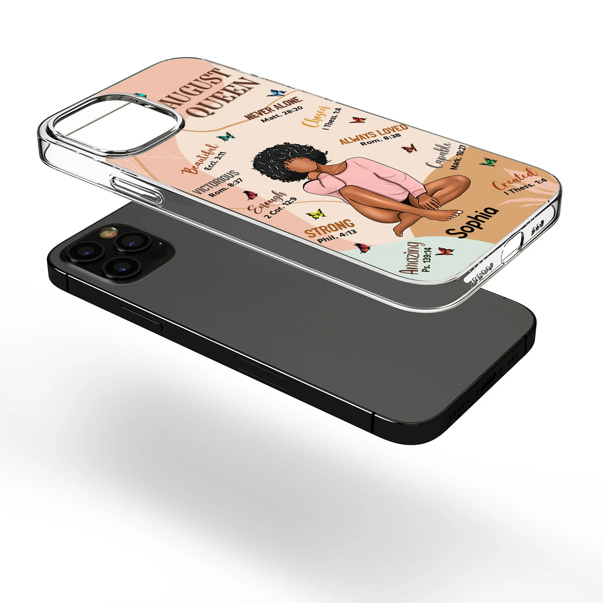 Personalized Clear Phone Case, Birthday Gift For August Queen, August Birthday Gifts, August Birthday Gift Idea For Her