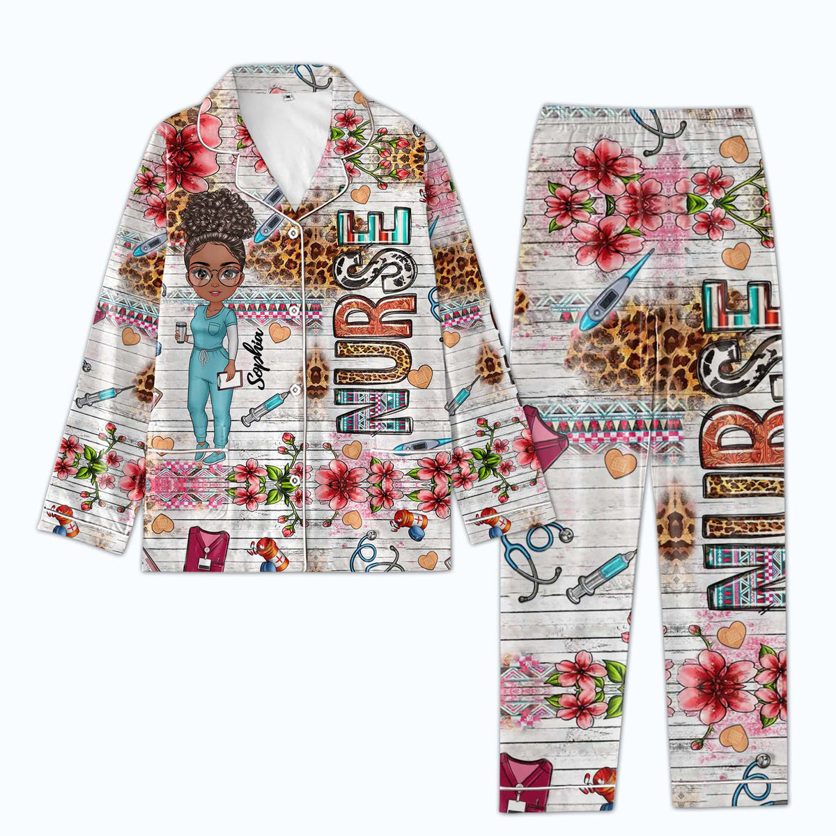 Personalized Women's Pajama Set, Gift For Nurse - Love Nurse Life, It's a beautiful day to save lives