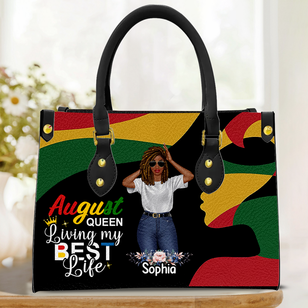 Personalized Leather Bag - August birthday gifts for August Queens, Living my best life