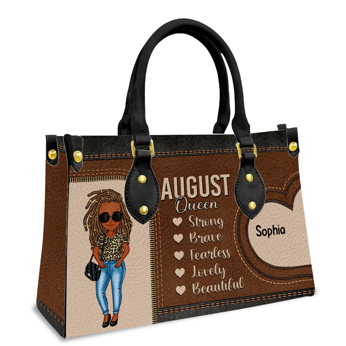 Personalized Leather Bag - August Birthday Gifts For August Queens, Queen Was Born In August