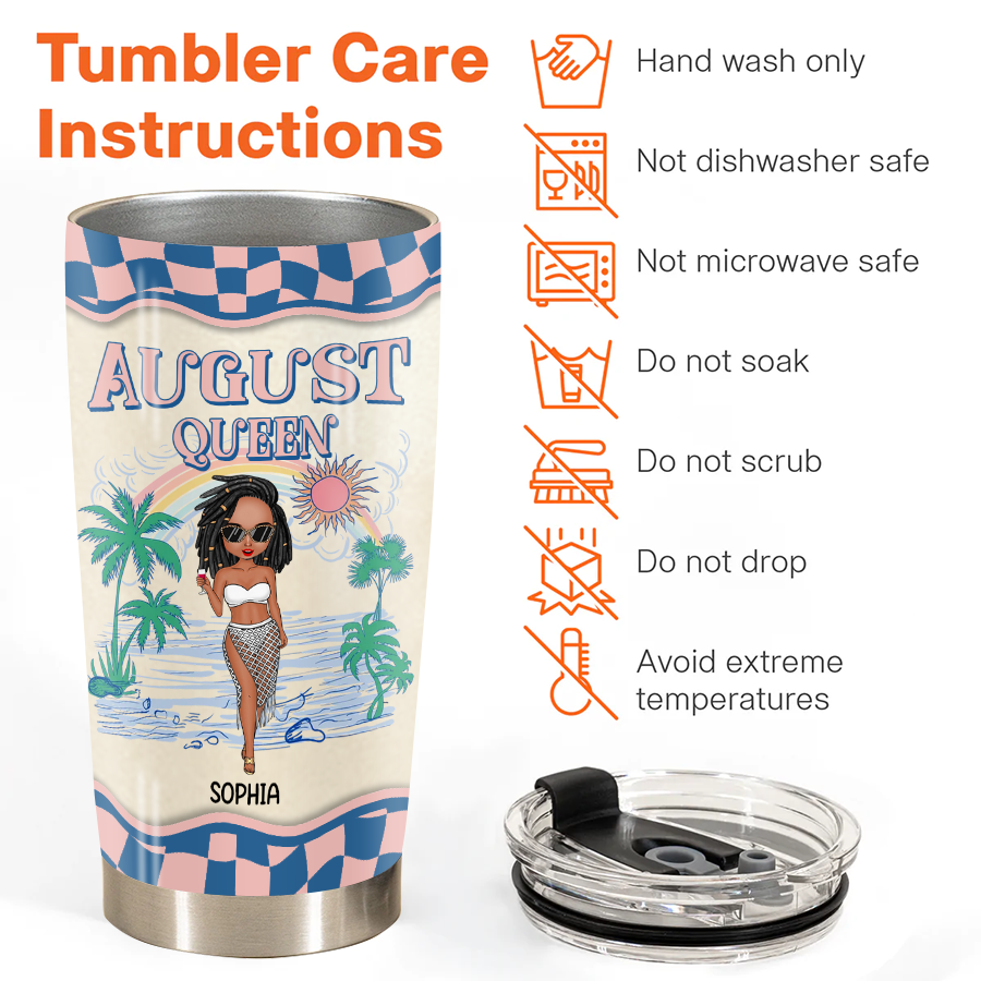 Personalized Tumblers, Birthday Tumbler, Birthdays In August, August Birthday Gifts For Her