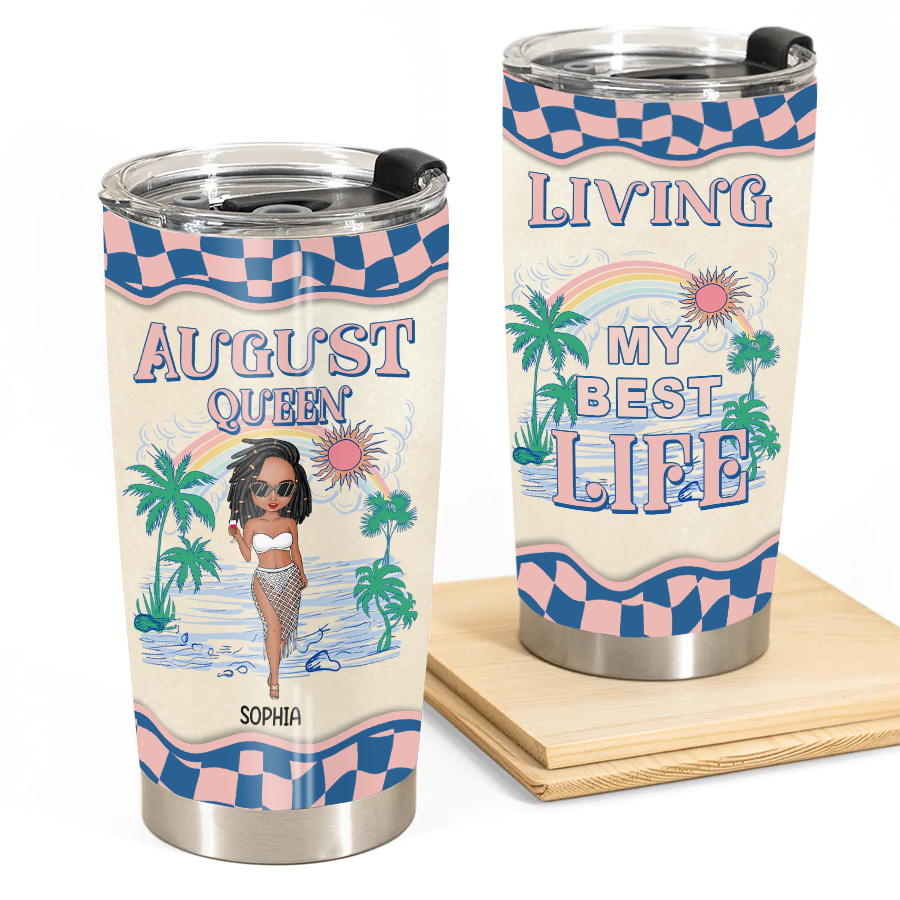 Personalized Tumblers, Birthday Tumbler, Birthdays In August, August Birthday Gifts For Her