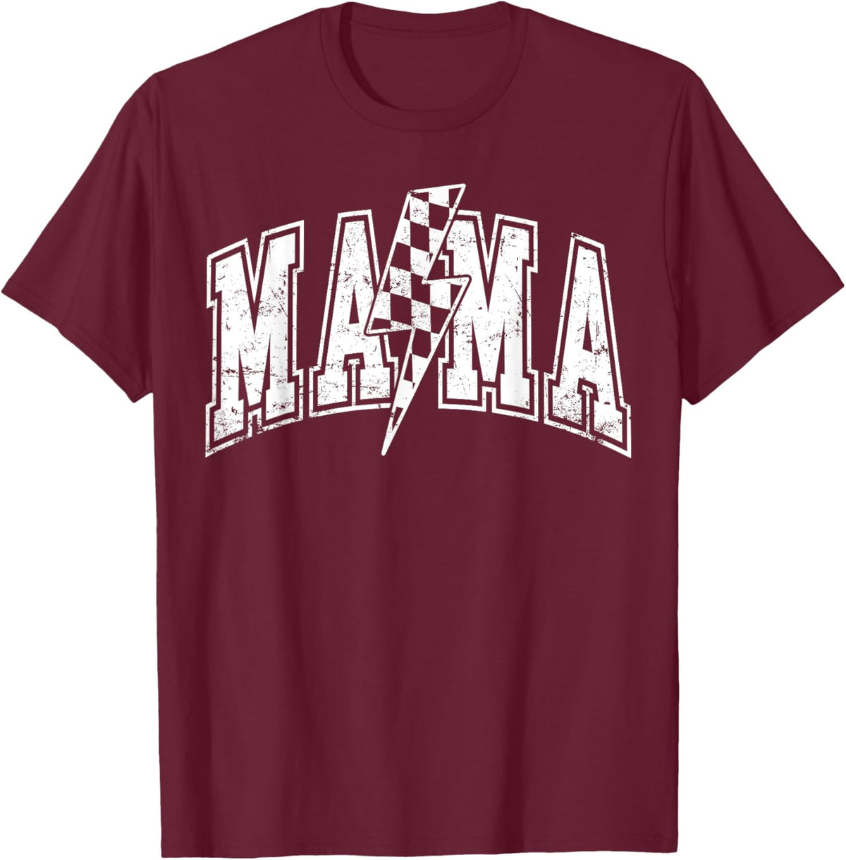 Mama Lightning Bolt Checkered Varsity Mom Women Mother&#39;s Day Mother Shirt