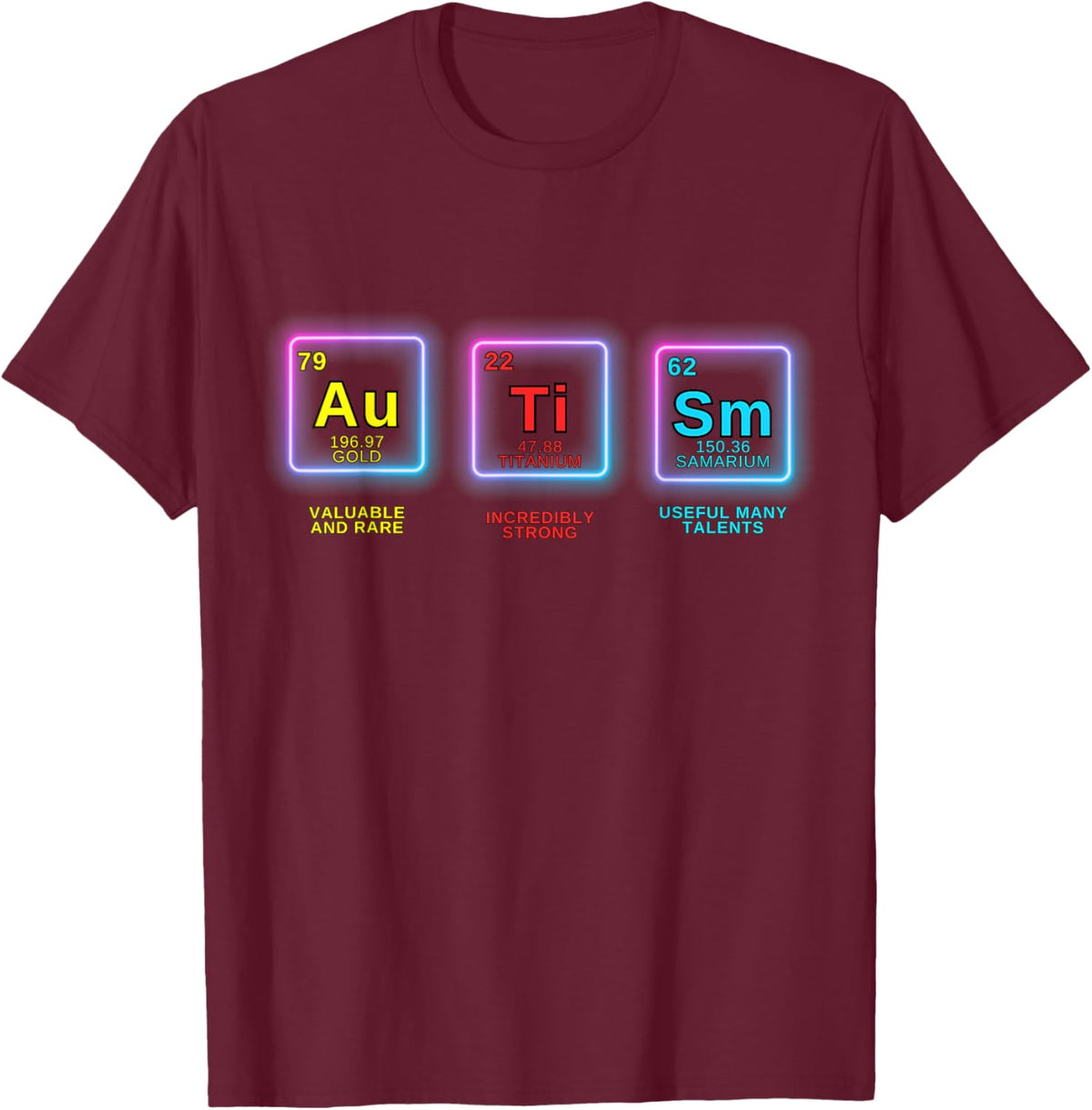 Autism Awareness Kids Women Men Elements Periodic Table ASD