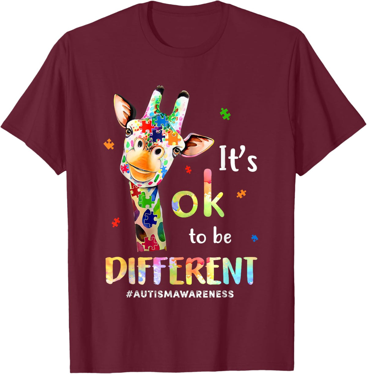 Its Ok To Be Different Autism Awareness Giraffe