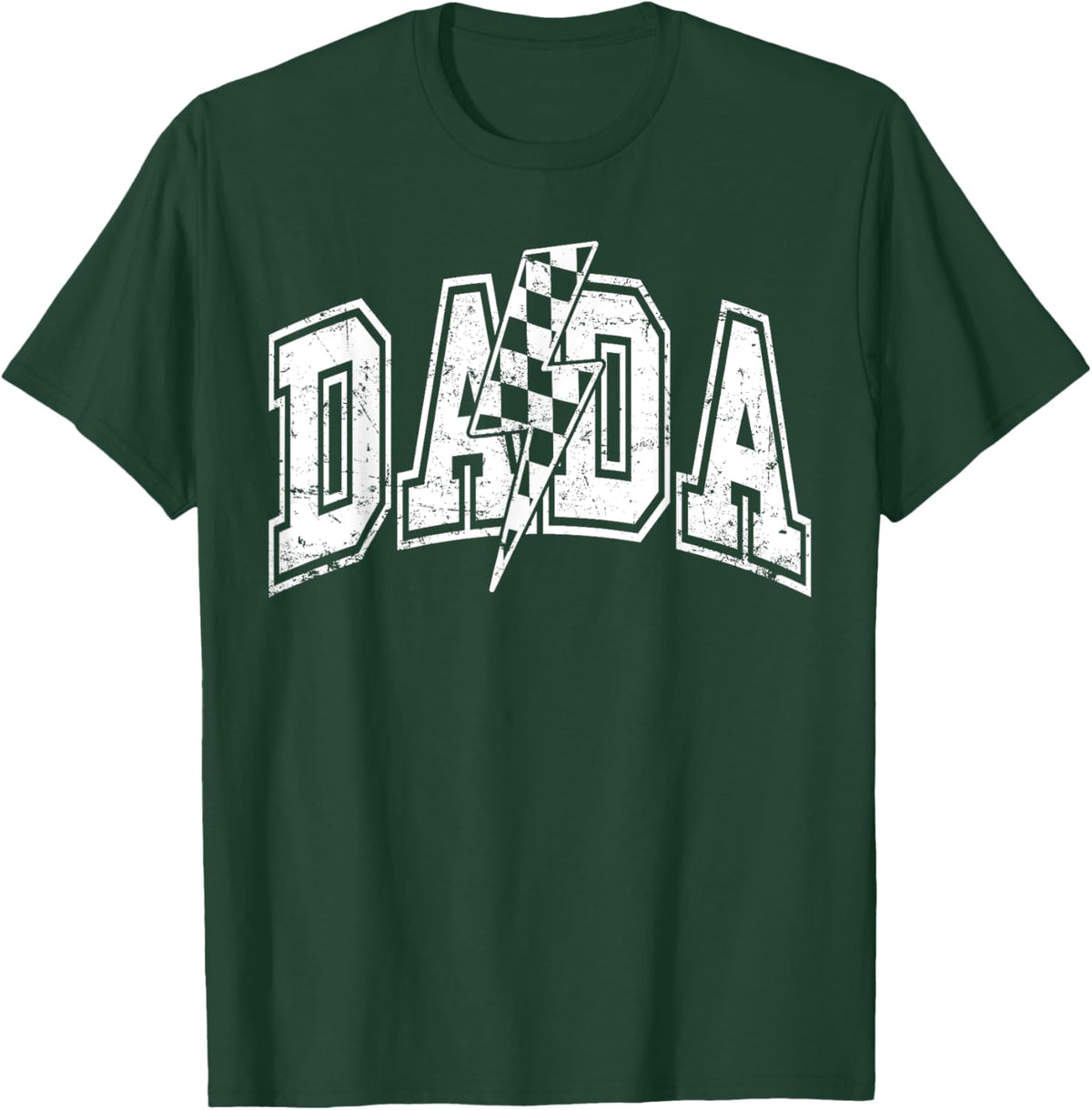 Dada Lightning Bolt Checkered Varsity Dad Men Father&#39;s Day