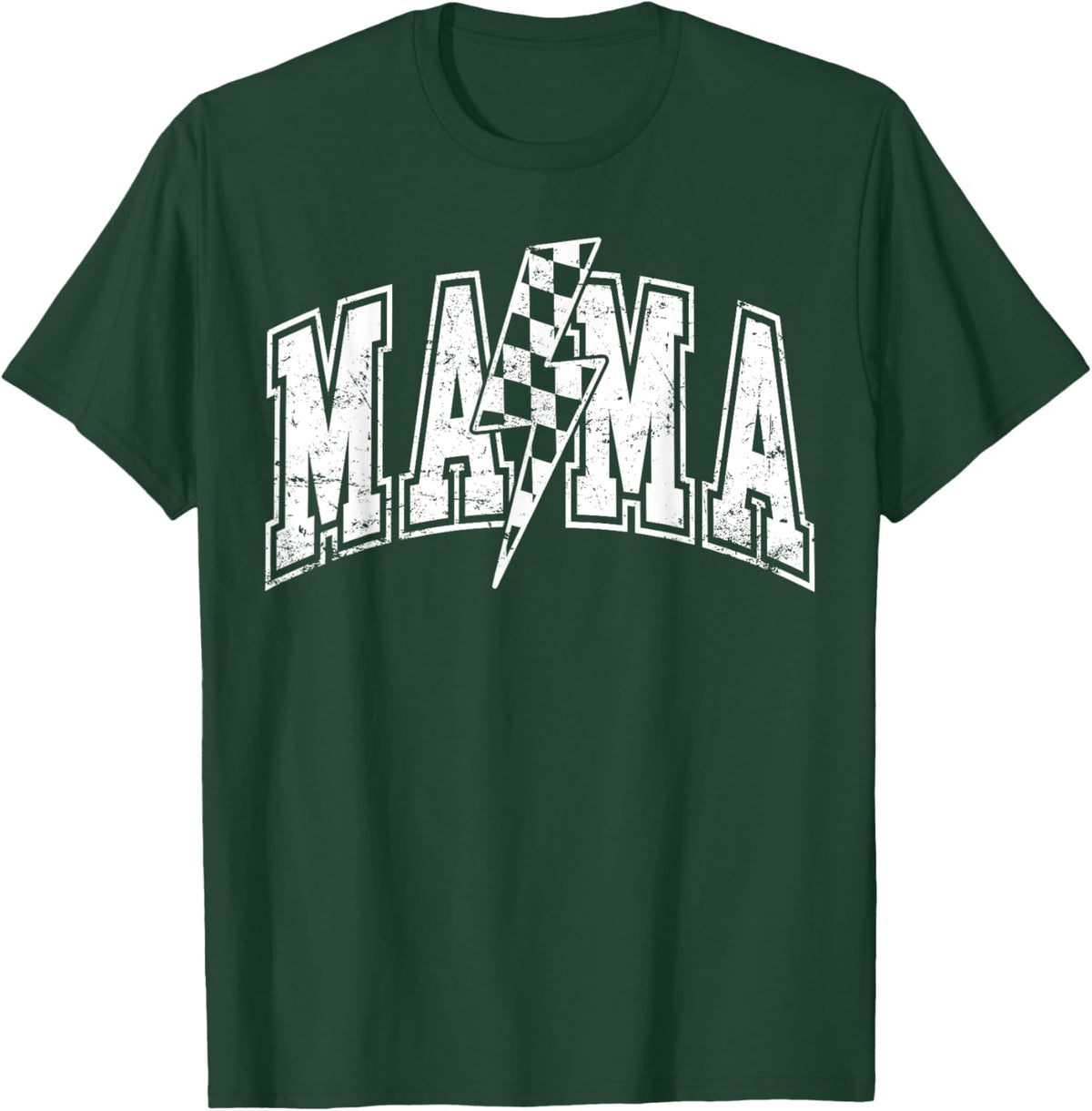 Mama Lightning Bolt Checkered Varsity Mom Women Mother&#39;s Day Mother Shirt