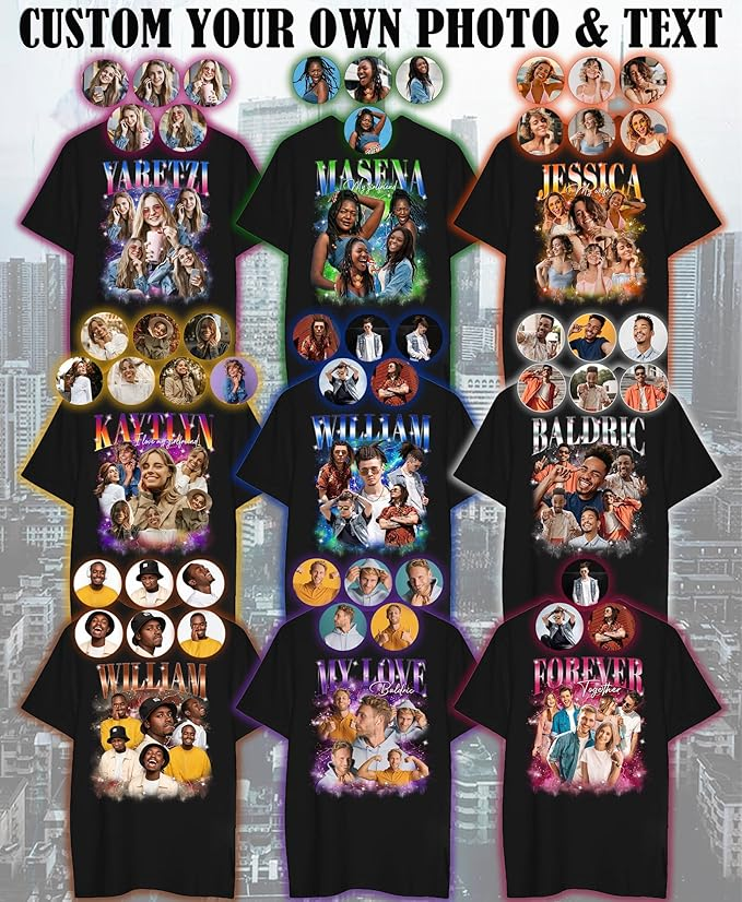 Personalized T Shirts With Pictures, Custom Picture T Shirts, Valentines Gifts For Men, Shirt Valentine, Custom Print Tees, Birth Shirt, Best Gifts For Girlfriend