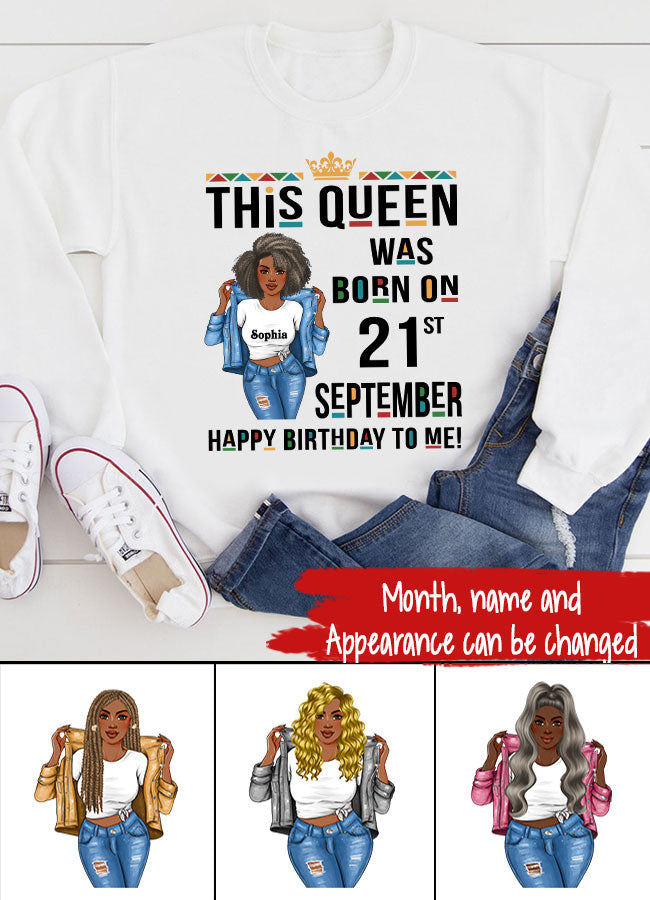 September Birthday Shirt, Custom Birthday Shirt, Queens Are Born In September Birthday Shirts For Woman