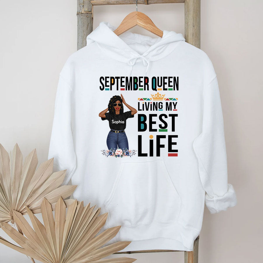 Custom Birthday Shirt, Queen Was Born In September, September Birthday Shirts For Woman