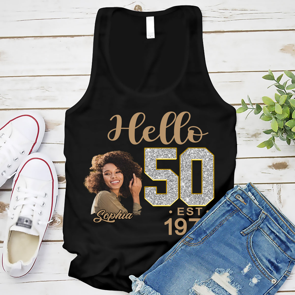 50th Birthday Shirts, Custom Photo Birthday Shirts, Turning 50 Shirt, Gifts For Women Turning 50, 50 And Fabulous Shirt, 1975 Shirt, 50th Birthday Shirts For Her-YPT-ALK