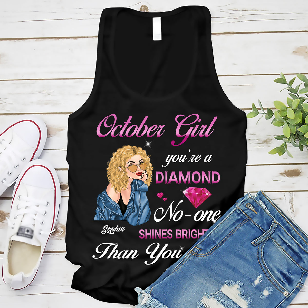 Custom October Birthday Shirt For Woman, Queens are Born In October Gifts, Melanin Afro Woman Shirt, Black Girl Tee, Afro Queen Gift-YPT-ALK