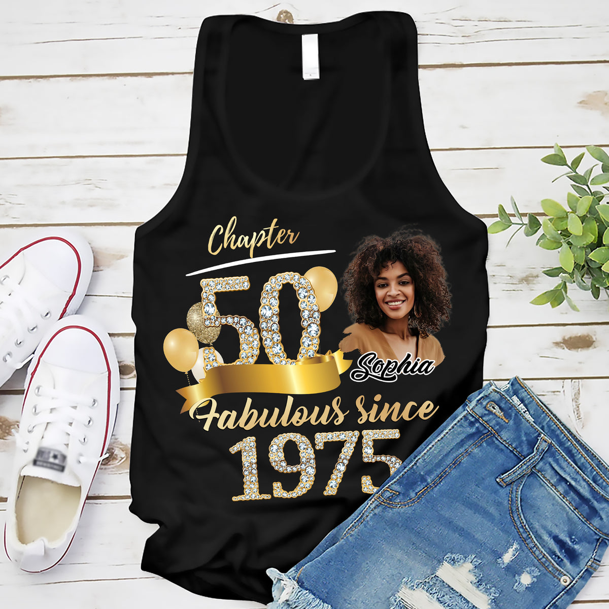 Chapter 50, Fabulous Since 1975 50th Birthday Unique T Shirt For Woman, Custom Birthday Shirt, Her Gifts For 50 Years Old , Turning 50 Birthday Cotton Shirt-YPT-ALK