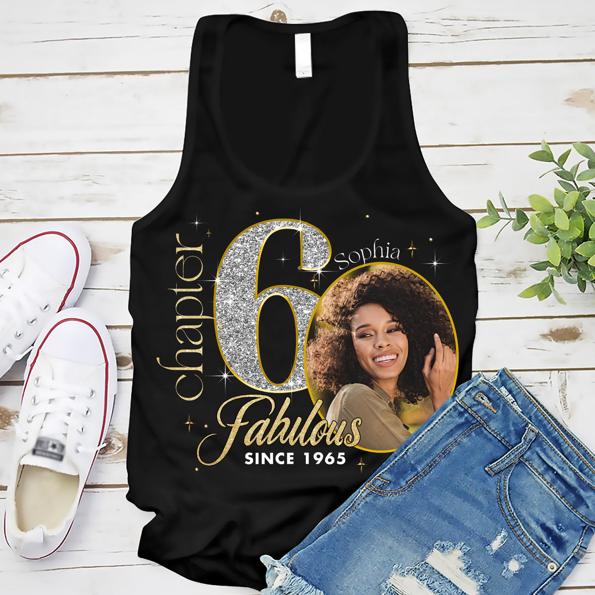 Custom Face Photo 60&#39;s Birthday Shirt, Fabulous Since 1965 60th Birthday Unique T Shirt For Woman, Custom Birthday Shirt, Her Gifts For 60 Years Old , Turning 60 Birthday Cotton Shirt-YPT-ALK