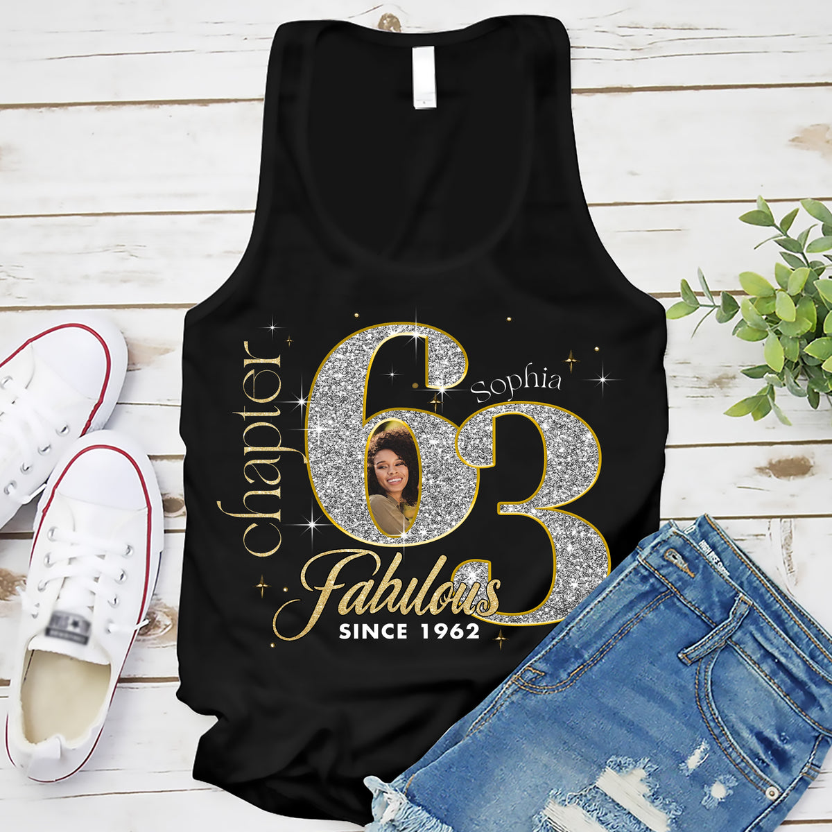 Custom Face Photo 63&#39;s Birthday Shirt, Fabulous Since 1962 63rd Birthday Unique T Shirt For Woman, Custom Birthday Shirt, Her Gifts For 63 Years Old , Turning 63 Birthday Cotton Shirt-YPT-ALK