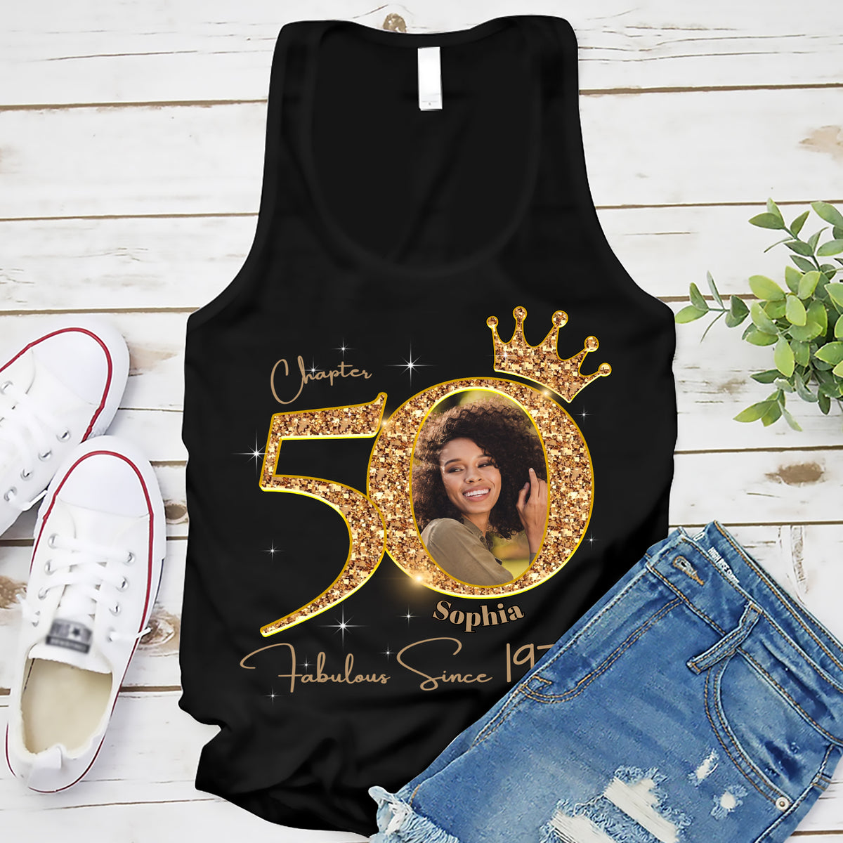 50th Birthday Shirts, Custom Photo Birthday Shirts, Turning 50 Shirt, Gifts For Women Turning 50, 50 And Fabulous Shirt, 1975 Shirt, 50th Birthday Shirts For Her-YPT-ALK