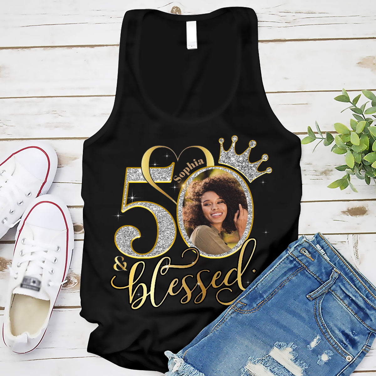 Personalized 50th birthday gifts ideas 50th birthday shirt for her, turning 50 shirts, cusstom photo 50th birthday t shirts for woman-YPT-ALK