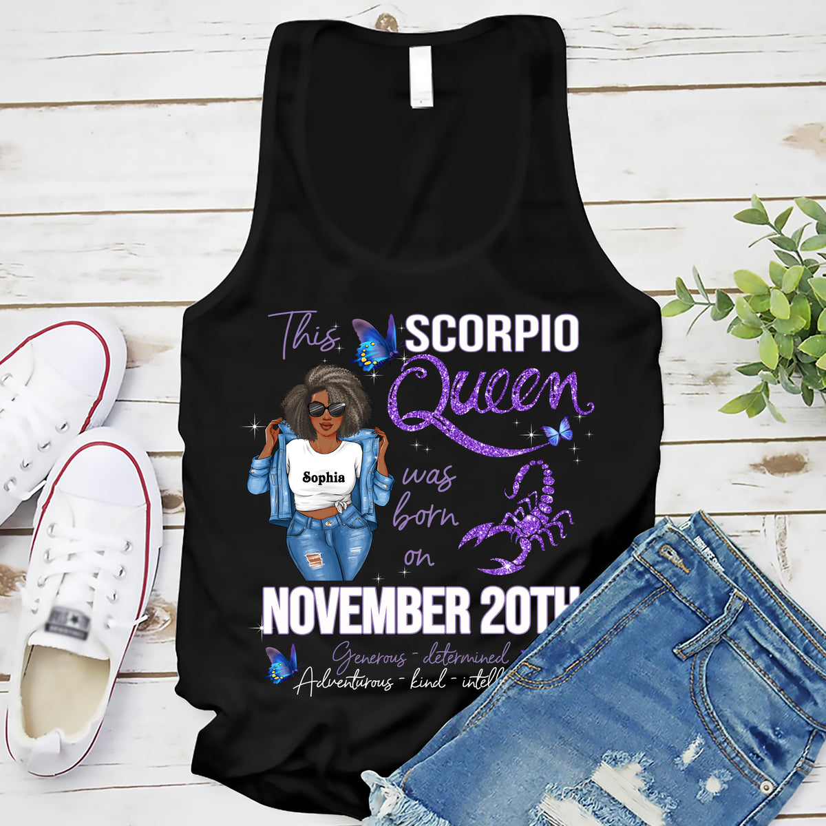Personalized Scorpio shirt, Scorpio Birthday T Shirt, customize birthday shirt for woman, Scorpio t shirts for ladies, Scorpio queen t shirt, Scorpio Queen Birthday shirt-YPT-ALK