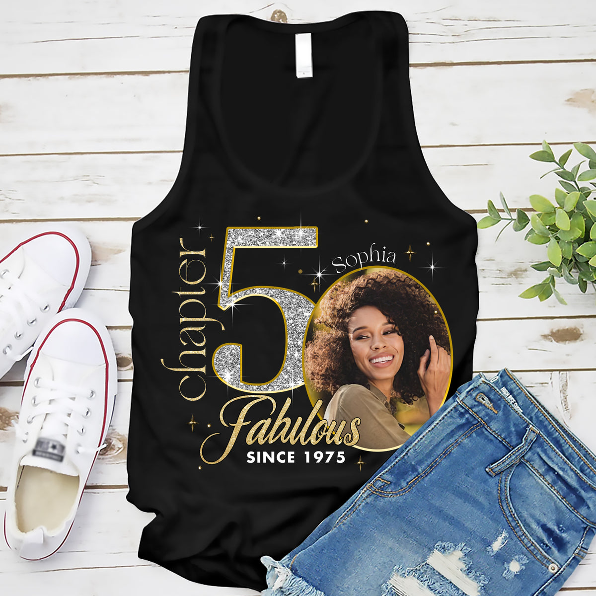 Chapter 50, Fabulous Since 1975 50th Birthday Unique T Shirt For Woman, Custom Birthday Shirt, Her Gifts For 50 Years Old , Turning 50 Birthday Cotton Shirt-YPT-ALK